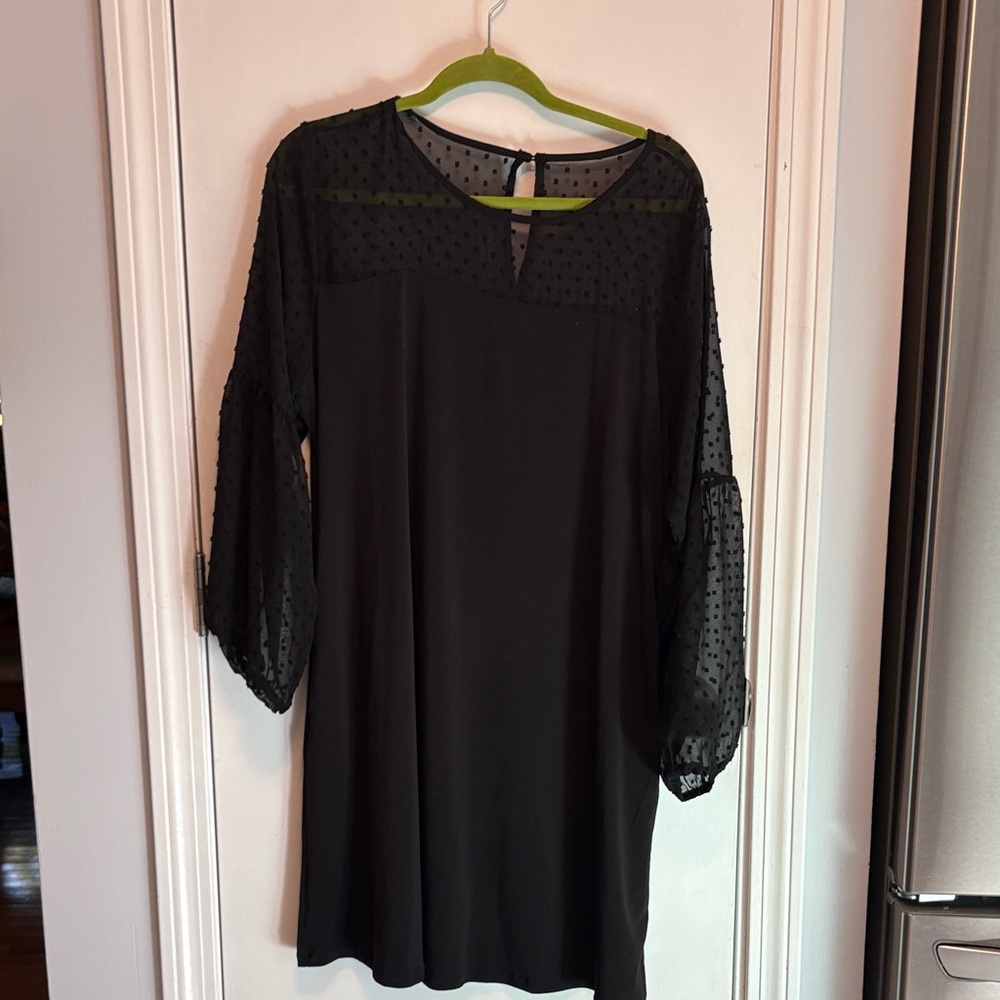 Maurices Black Textured Sleeve Dress